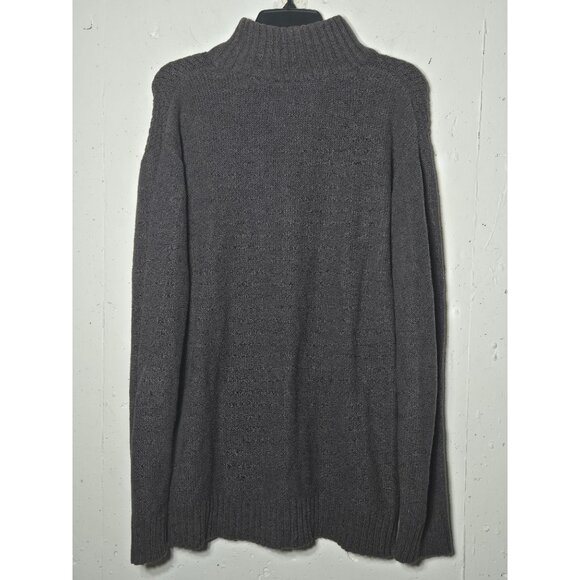 Buckle Black Mens Athletic Fit 1/4 Button Sweater Large Fisherman Henley Cable - Picture 2 of 11